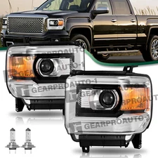 For 2014-2015 GMC Sierra 1500/15-19 2500HD 3500HD Halogen Factory Headlights L+R