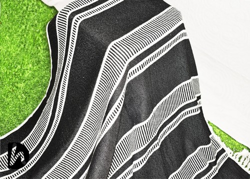 White & Black Sofa Couch New Soft Throw Indian Cotton Blanket Handmade Bedcover - Picture 2 of 6