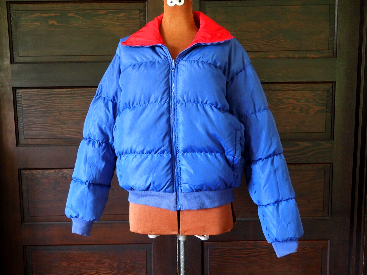 VTG 90s Red Blue Down Puffer Reversible Columbia Gorp Ski Jacket
