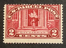 Travelstamps: US Stamps Scott #Q2a 2¢ Parcel Post LAKE - RARE STAMP Mint OG VLH