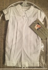 New Allie Wade 6 Mo Baby Boy Baptism Christening Romper Gown above knee Suit US