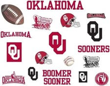 NCAA Oklahoma Sooners Peel & Stick Wall Decals Reusable Removable Stickers