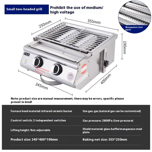 Propane Gas Grill 2 Burners Stainless Steel Grill Outdoor Barbeque Cooking BBQ - Picture 25 of 30