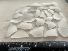 R124 Genuine Surf Tumbled Sea Glass/Clear Snow-Frosted Beach Glass 4oz Approx.