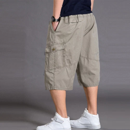 Baumwolle Herren Cargo Shorts Hose Baggy Hose Sommer Locker Oversize Freizeit Gr. - Bild 10 von 29