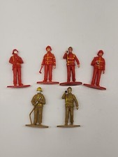 Lot of 6 Vintage Plastic Toy Firefighter Figures 2.5" C-P INC
