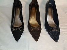 ANNE KLEIN 2 1/2" HEEL IN BLACK OR BROWN FABRIC NEW W/O BOX