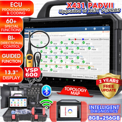 LAUNCH X431 PAD VII Pad7 Pro Car Diagnostic Scanner J2534 Programming Key Coding