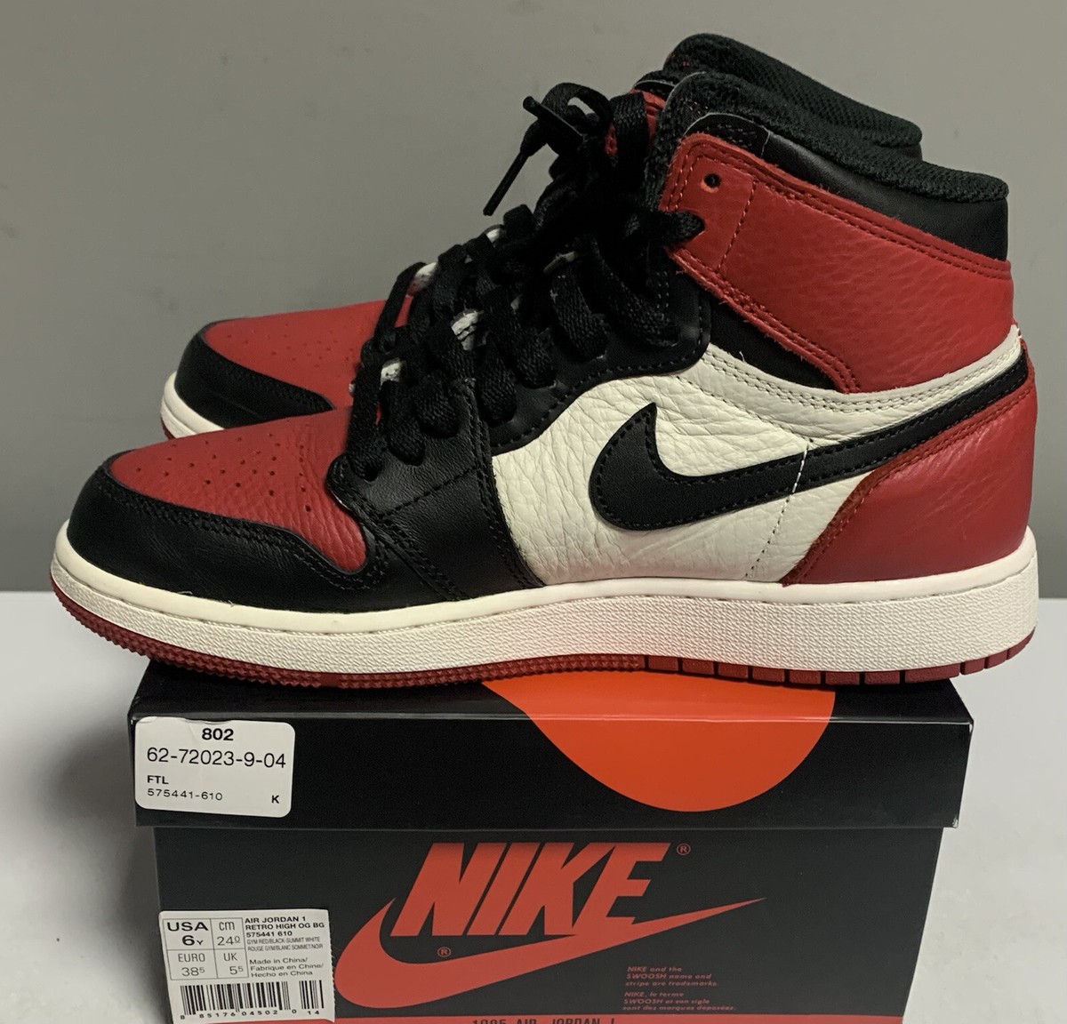 エアジョーダン1 レトロ ハイ OG Bred Toe(2018) 👹Jordan 1 Retro High OG Bred Toe 2018 Size 6y👹 | eBay