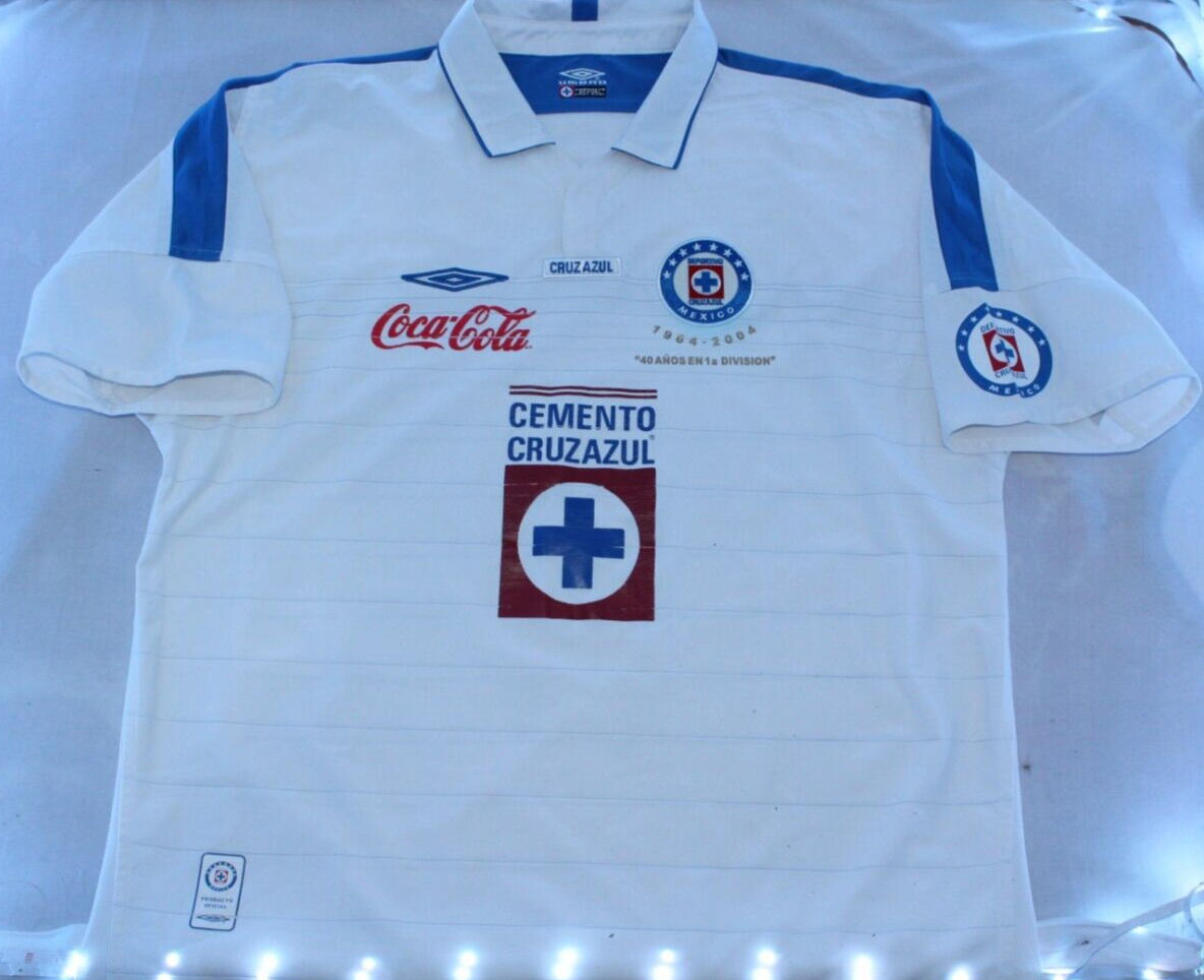 Cruz Azul jersey umbro 2003-2004 authentic 2XLarge 40 años del