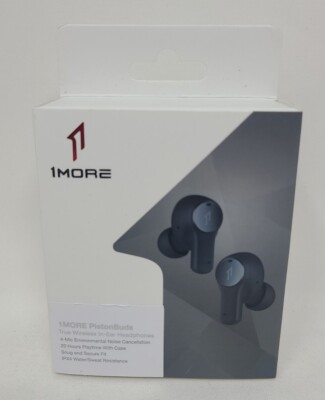1MORE PistonBuds Bluetooth Headphone In Ear BLACK 4 Built-in Mics IPX4 Snug NEW
