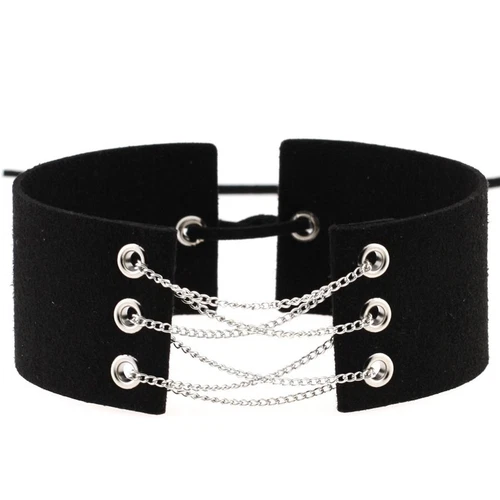 Gothic Samt breit mit Kette Choker Halskette Punk verstellbar Halsband Zubehör - Bild 22 von 55