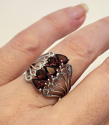 Raspberry Garnet Rhodolite Rhodium Over Sterling Silver Ring 2.38ctw, Size 5
