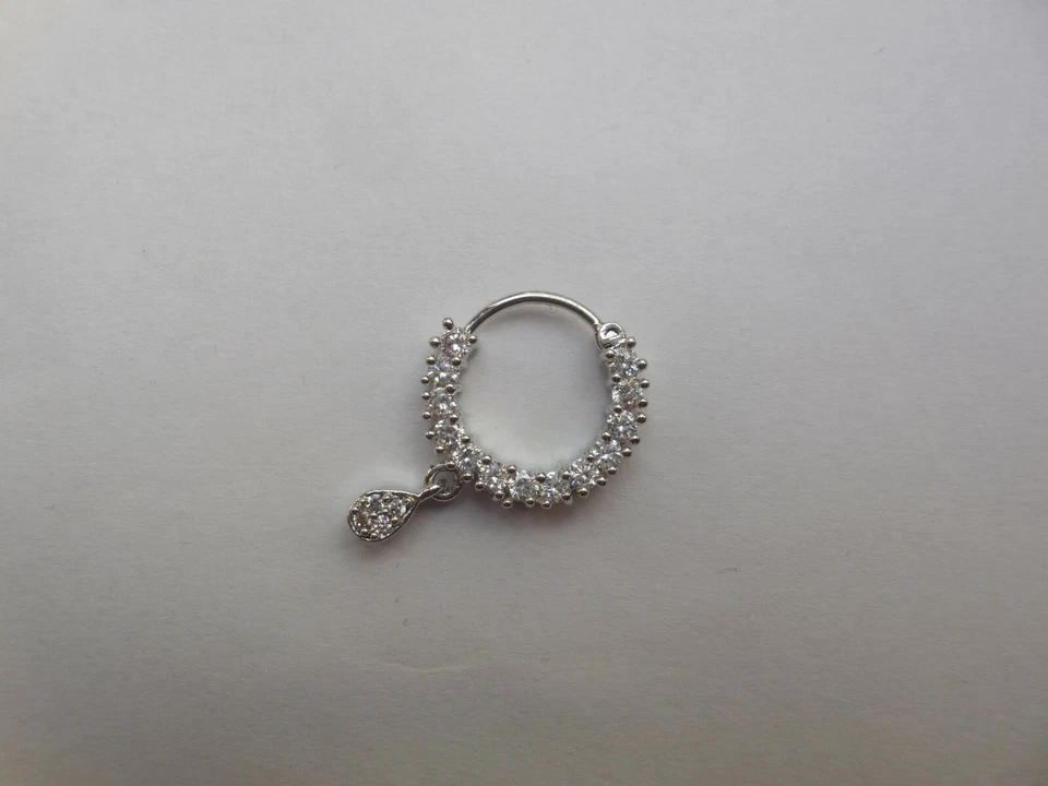 Anillo Nariz Indio Piercing Nath Moda Joyería Aro Plateado Anillo Cristal Foto 3 de 4