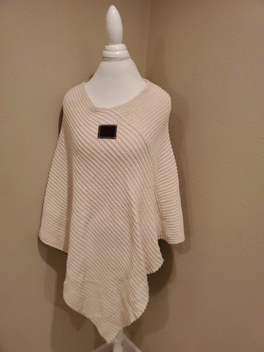 Love Your Melon Poncho Shawl Cream Knit 