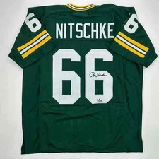 Facsimile Autographed Ray Nitschke Green Bay Green Reprint Jersey Size Men's XL