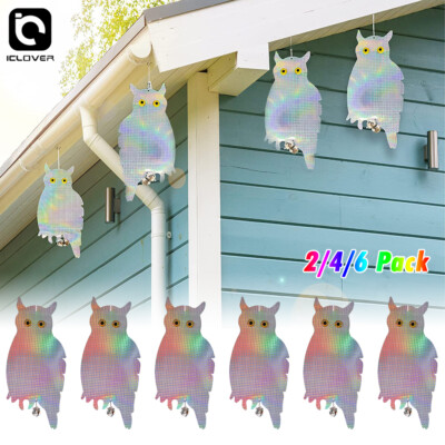 Bird Repellent Deterrent Fake Owl Scarer Reflective Woodpecker Repeller Device