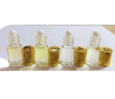 Natural KEWRA GULAB CHANDAN MOGRA ATTAR/ ITTAR Perfume Oil hindu puja 4 X 3 ml