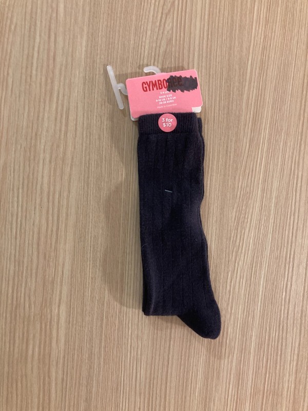 Gymboree Black Knee Socks Shoe Size 9-10 Girls 3-4 Years Cotton Blend NWOT