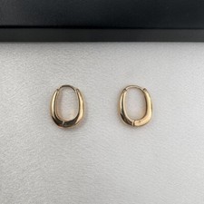Small Oval Gold Hoop Earrings for Women