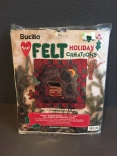 Bucilla "Winter Cabin" Felt Kit 1996 Holiday Creations 14x14 Pillow 83604 New