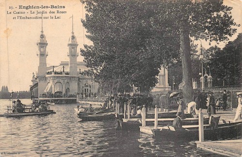 CPA Enghien les Bains le casino le jardin des roses et l'embarcadère