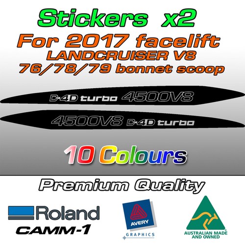 Bonnet scoop stickers for LandCruiser 70 V8 TURBO DIESEL 2017-2023 *ANY TEXT* - Picture 12 of 19