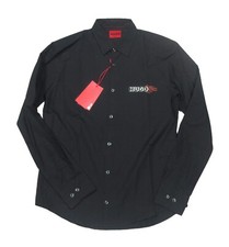 Hugo Boss Red Label Men's Black Ermo Graphic Casual Slim Fit Button Down Shirt