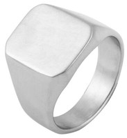 Herrenring Fingerring Siegelring Edelstahl Silberfarben RinggrößE 62 Matt