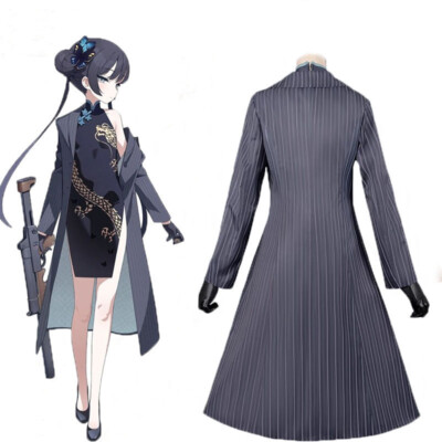Anime Blue Archive Cosplay Costume Womens Suit Long Coat Uniform Cheongsam  | eBay