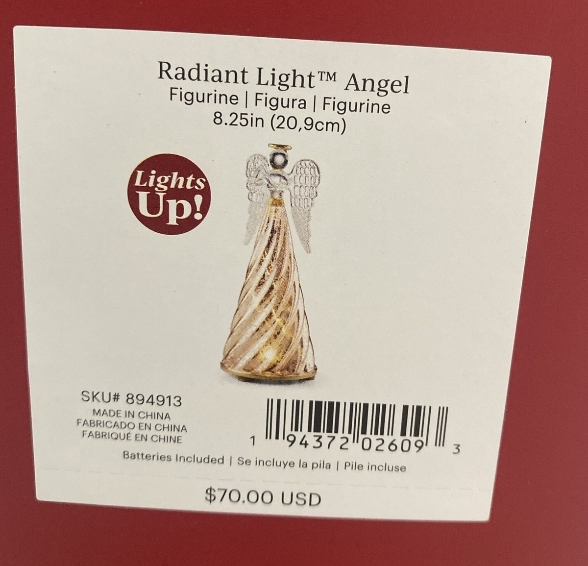 菓子 Light Angels Lenox Radiant Light Lit Champagne Colored Angel Figurine