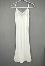 VTG Wondermaid Slip Dress 36 8 M Ivory Maxi Chiffon Nightgown Lingerie Honeymoon