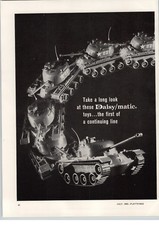 1963 PAPER AD 2 PG Daisy Toy Trucks Cement Mixer Army Tank Tow Wrecker Tractor