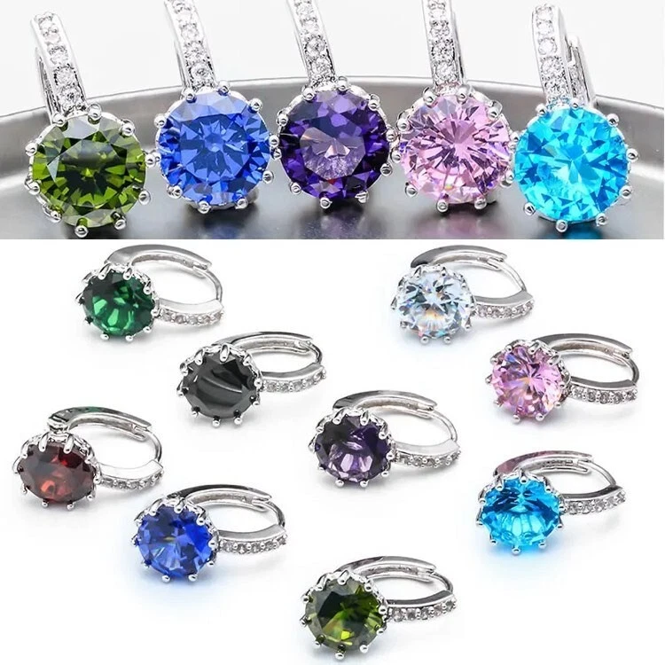 ORECCHINI BRILLANTINO ORECCHINO IN ARGENTO 925 PUNTO LUCE ZIRCONE MADE IN ITALY - Immagine 3 di 4