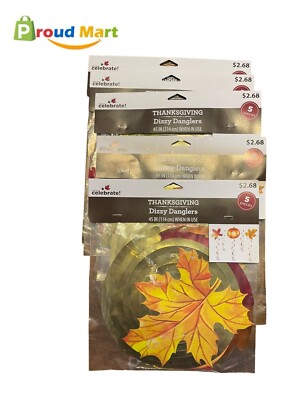 Lot of 5 Way to Celebrate Thanksgiving Dizzy Dangler Décor, 5 Count Each