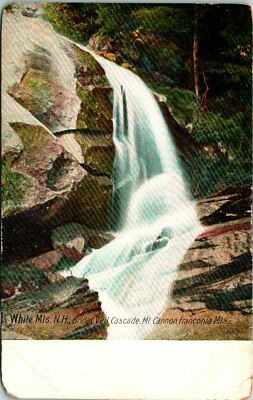 White Mountains NH Veil Cascade Mt Cannon Franconia Postcard unused (15910)