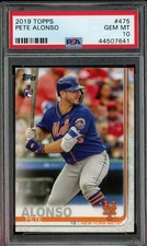 2019 Topps MLB Baseball PETE ALONSO TRUE RC #475 PSA 10 GEM MINT ROOKIE PETER