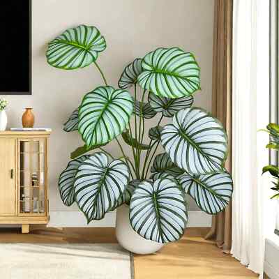 Plastic Monstera Plant Leaf Small fake plant New indoor home decor (without  pot) | eBay