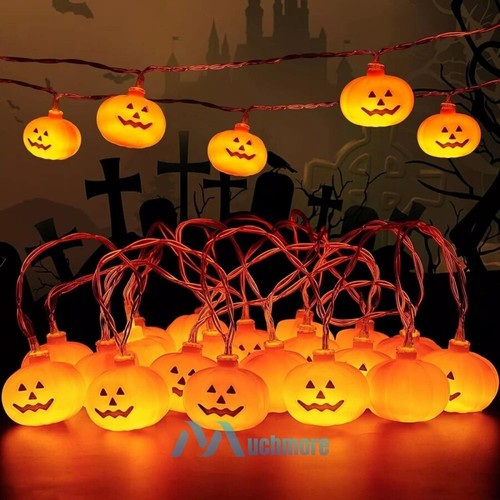 Battery Operated Pumpkin Ghost Maple Leaf Lights LED Strings for Halloween Decor - Picture 3 of 115