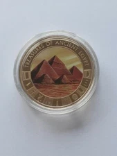 2013 Cook Islands $1 Coin Treasures Of Ancient Egypt THE PYRAMIDS Gold Plated