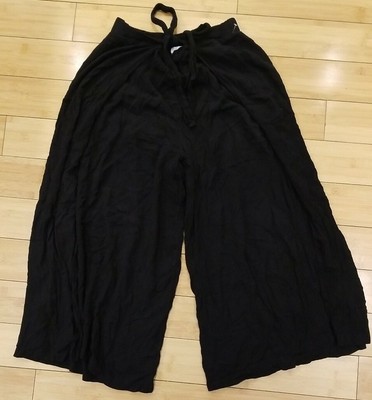 Xhilaration Mujer Negro Split Pierna Pierna abierta Gaucho Harén Pantalones  Cintura Lazo Pequeño | eBay