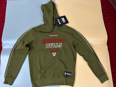 Hugo Boss x NBA Chicago Bulls Khaki Grün Hoodie Pullover Gr. XL NEU