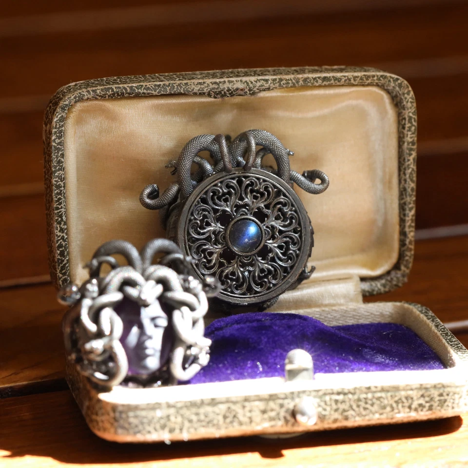 Collar Medusa Colgante Belleza Dios Serpiente Pelo Banshee Plata de Ley 925  Foto 4 de 4