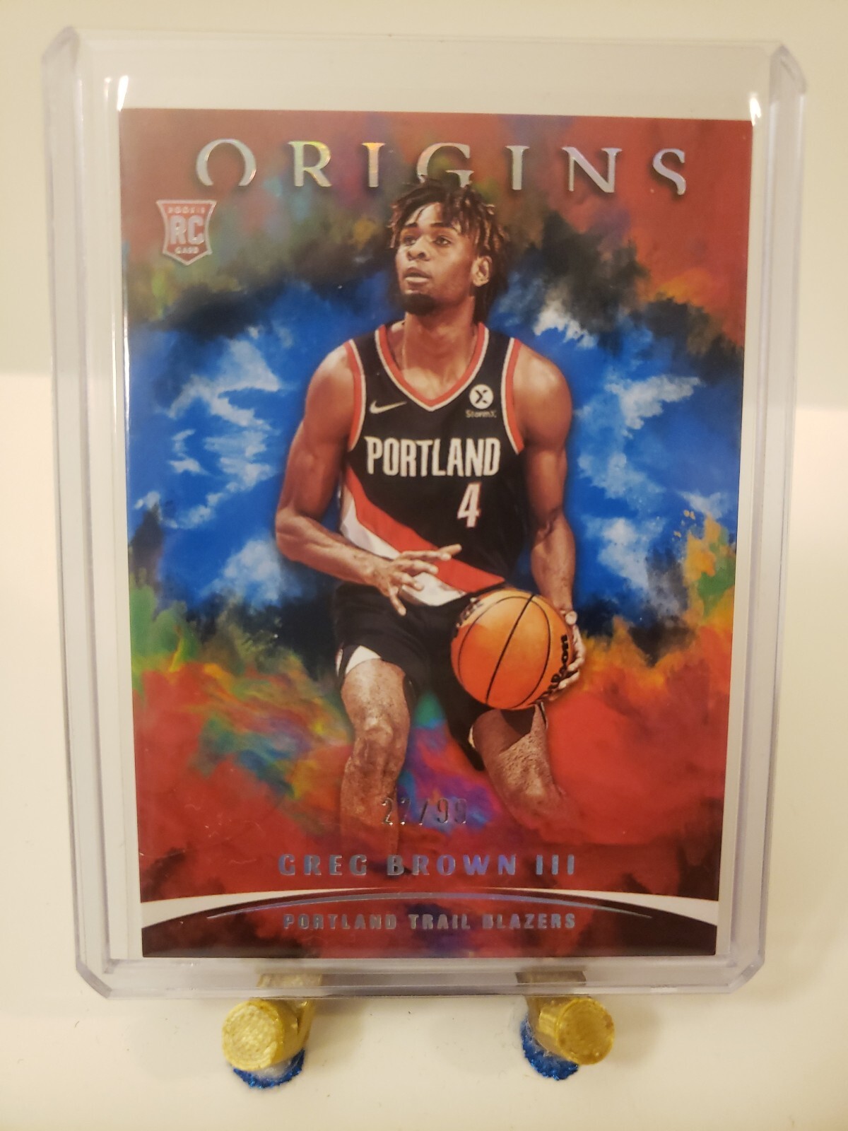 2021-22 Origins Greg Brown III Blue Rookie RC #27/99 Trail Blazers