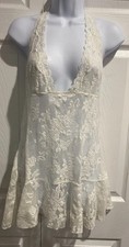 Victoria s Secret Eyelet Lace Babydoll Lingerie Ivory /Cream Size L