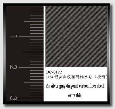 Crazy Modeler 1/24 Silver Grey Diagonal Carbon Fiber Decal Sheet (Extra Thin)
