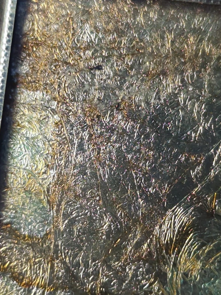 Vintage Gold Foil Art Picture Trees Landscape Framed 10x8 Mid Century Style - Image 4 of 4