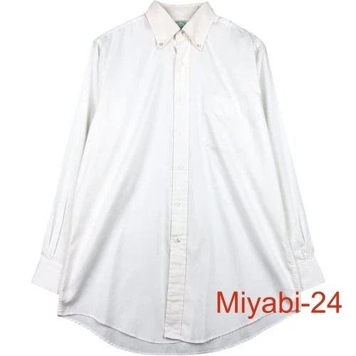 Brooks Brothers Vintage 80s-90s Oxford Button-Down Shirt Mens M White