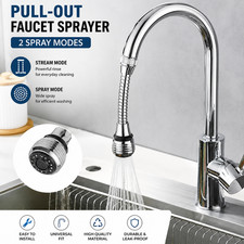 360 Kitchen Faucet Sprayer Rotating Dual Spray Sink Tap Aerator Nozzle Extension