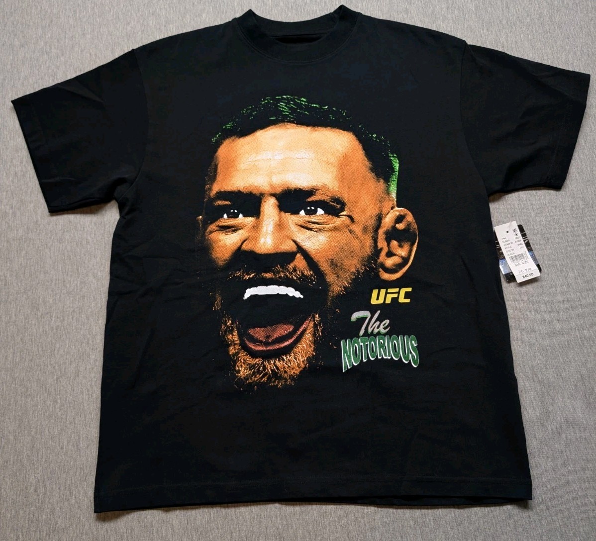 Conor McGregor UFC Fighter Big Face Double sided T Shirt Tee Men's